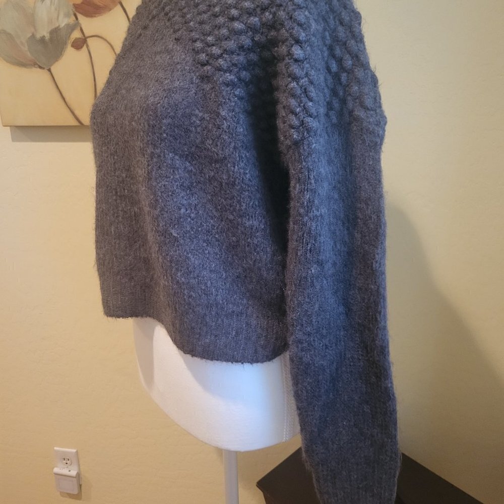 NWOT Free People Women's Bradley Charcoal Heather Knitted Pullover Sweater Sz M - Picture 7 of 11